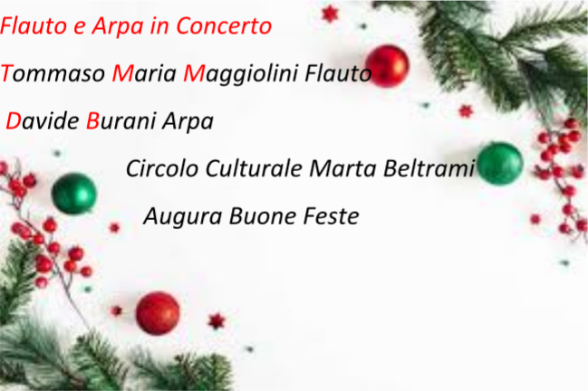 Flauto e Arpa in Concerto
Tommaso Maria Maggiolini Flauto
Davide Burani Arpa